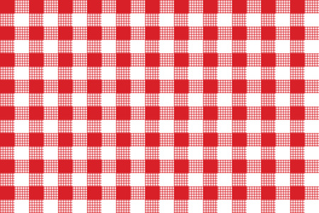 Red Gingham seamless pattern. Texture from rhombus/squares for - plaid, tablecloths, clothes, shirts, dresses, paper, bedding, blankets, quilts and other textile products. Vector illustration.のイラスト素材