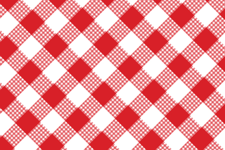 Red Gingham seamless pattern. Texture from rhombus/squares for - plaid, tablecloths, clothes, shirts, dresses, paper, bedding, blankets, quilts and other textile products. Vector illustration.のイラスト素材