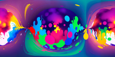 Abstract paint splash background 360 degree hdri panorama