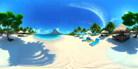 full spherical hdri 360 panorama tropical island beachの写真素材