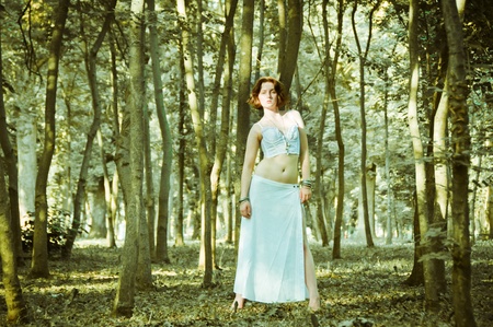 Young woman in parkの写真素材
