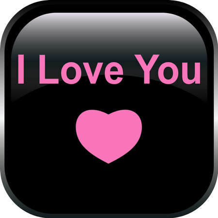  love Valentine Button.のイラスト素材