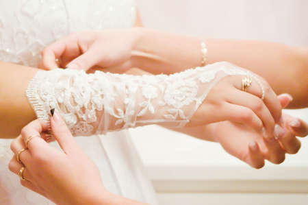 bridesmaid helping brideの写真素材