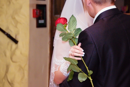 Romantic groom and brideの写真素材