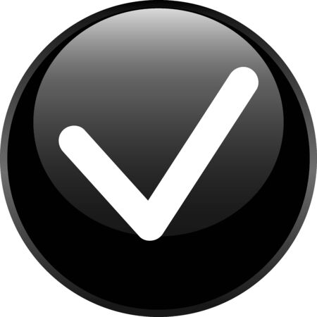 Accept circle glossy web icon on white backgroundのイラスト素材