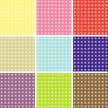 Vector set of nine colorful seamless patternのイラスト素材