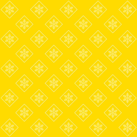 Vector background in yellow tones with snowflakesのイラスト素材
