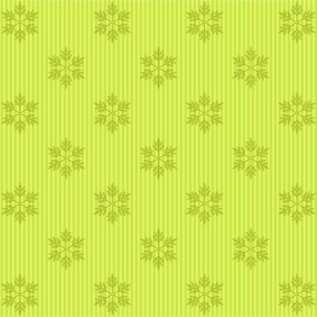 Christmas pattern with white snowflakes on green backgroundのイラスト素材