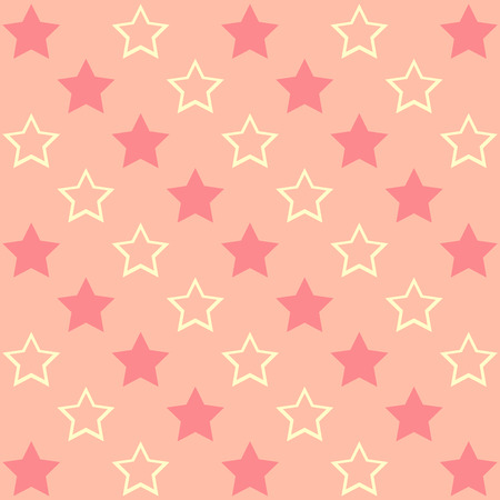 Pink bright abstract pattern with stars. Vector backgroundのイラスト素材
