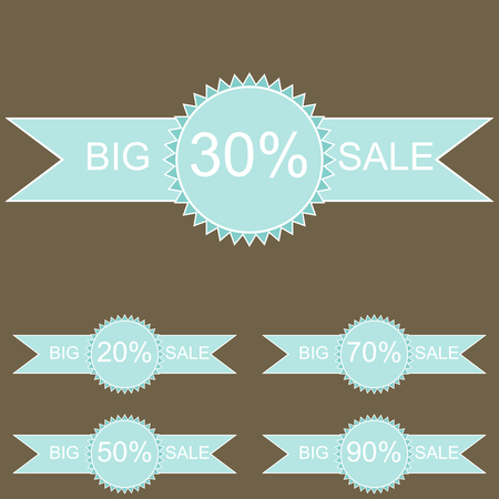 Price Tag Set in blue tones. vector.のイラスト素材