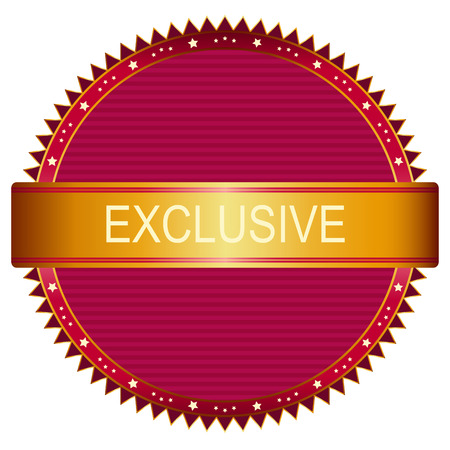 Pink and gold exclusive badge. Vector image.のイラスト素材