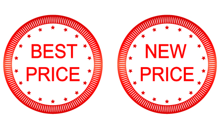 New best price signs set in red tonesのイラスト素材
