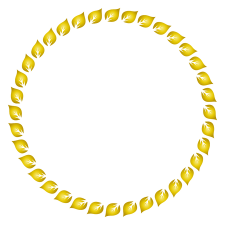 Fresh yellow leaves vector border and frameのイラスト素材