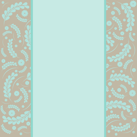 Beautiful floral invitation card in blue and grey tones.のイラスト素材