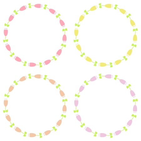 Beautiful floral frames collection. Romantic vector image.のイラスト素材