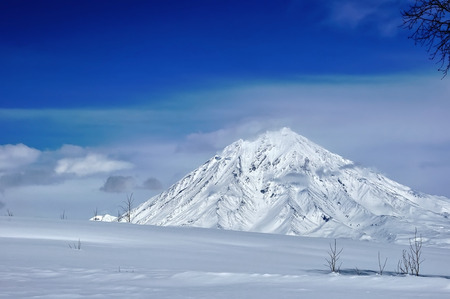 Karimskiy volcano. Volcanic eruption in Kamchatka. Russiaの写真素材