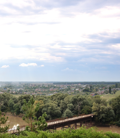 Beautiful summer landscape with river in Russiaの写真素材