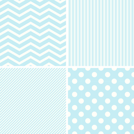 Blue patterns setのイラスト素材