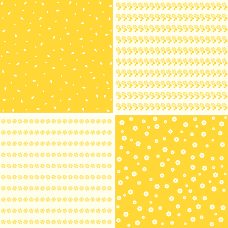 Floral seamless vintage pattern set. Shabby chic background collection.のイラスト素材