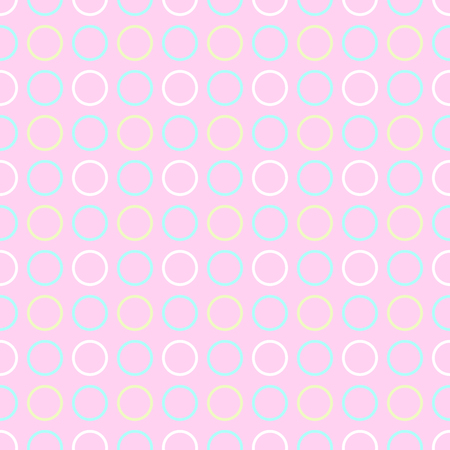 Polka dot pink pattern with circlesのイラスト素材