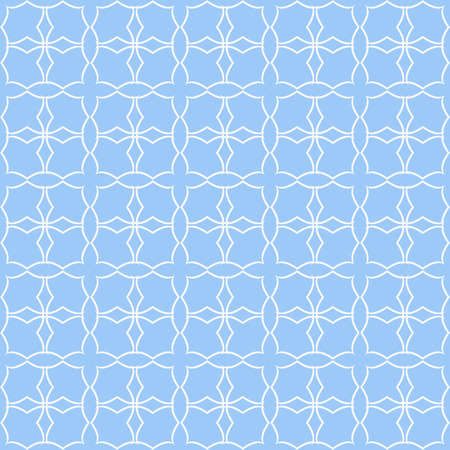 Blue qua-trefoil lattice pattern seamless vector background.のイラスト素材