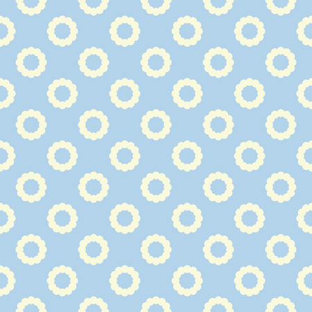 Blue ornament paper with white circlesのイラスト素材