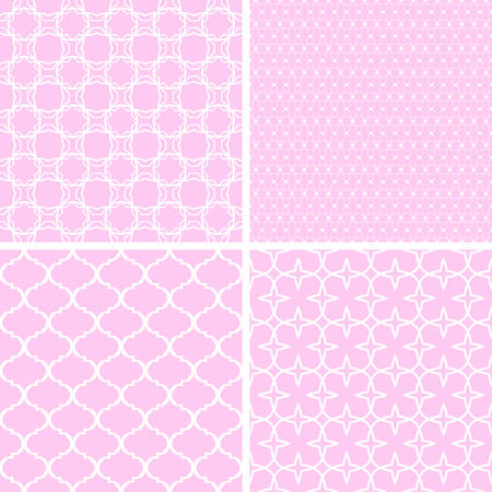 4 Pastel retro different vector seamless patterns tiling.のイラスト素材