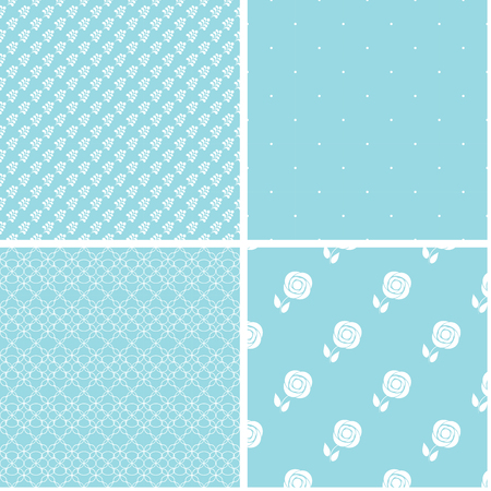 Retro different seamless patterns. Vector illustration for beauty design.のイラスト素材