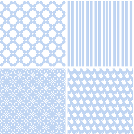 Chic different vector seamless patterns for printing fabric and paper or scrap booking.のイラスト素材