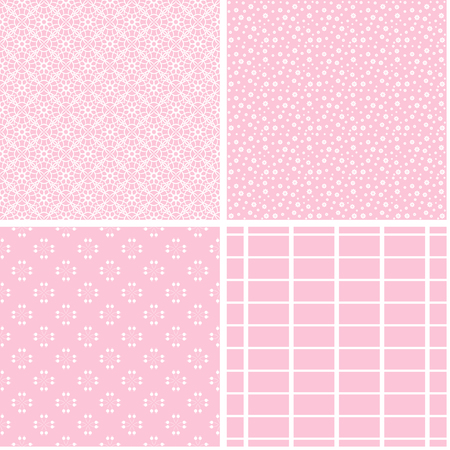 Chic different vector seamless patterns for printing fabric and paper or scrap booking.のイラスト素材