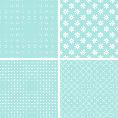 Chic different vector seamless patterns for printing fabric and paper or scrap booking.のイラスト素材