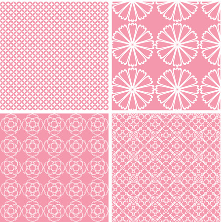 Pastel retro different vector seamless patterns. Vector ornaments.のイラスト素材