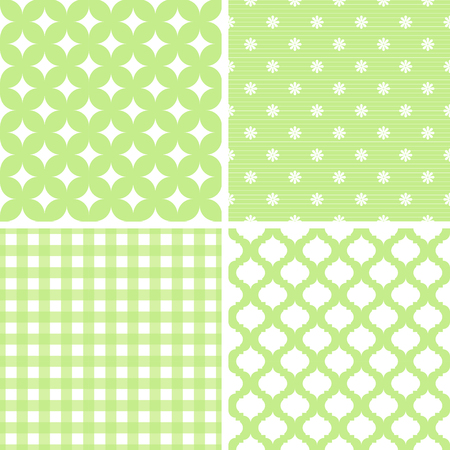 Mint different vector seamless patterns can be used for pattern fills, web page background.のイラスト素材