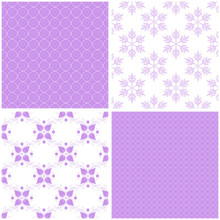 Chic different vector seamless patterns. Cute vector background.のイラスト素材