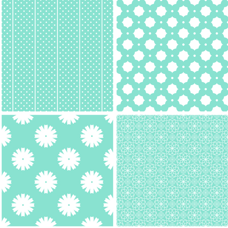 Pastel retro different vector seamless patterns. Vector ornaments.のイラスト素材