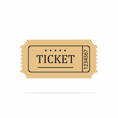 Retro ticket template. Old or vintage paper ticket on white background.のイラスト素材