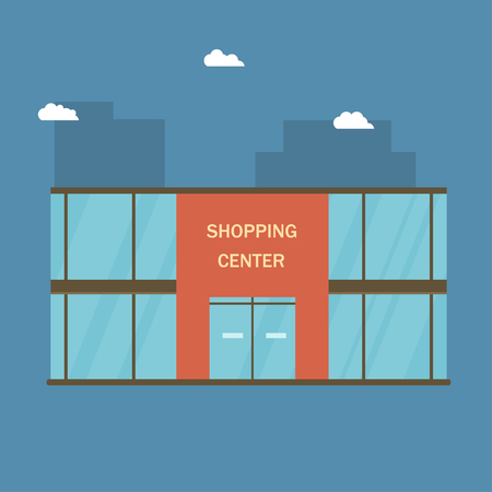 Shopping center building with large windows.のイラスト素材