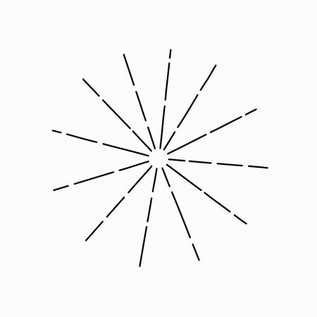 Vintage vector sunburst. Abstract sun rays. Black hand drawn illustration on white background. Vectorのイラスト素材