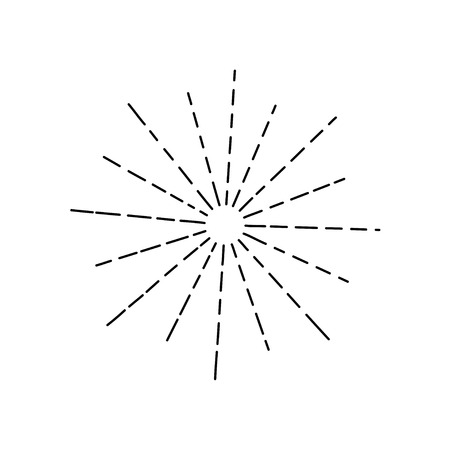 Vintage vector sunburst. Abstract sun rays. Black hand drawn illustration on white background. Vector illustration.のイラスト素材