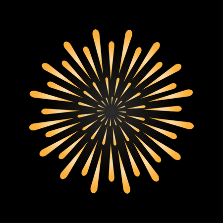 Firework in gold color. Symbol of holiday. Bright decoration for any holidays. Vectorのイラスト素材