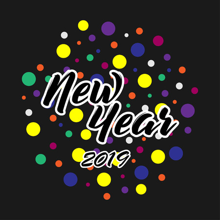 New Year 2019. Happy New Year. Holiday icon. Vectorのイラスト素材
