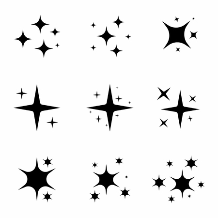 Sparkles. Decoration element. Glowing light effect stars. Vectorのイラスト素材