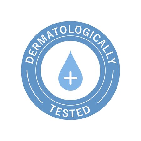 Dermatologically tested. Symbol and icon Dermatologically tested for cosmetic product. Vectorのイラスト素材