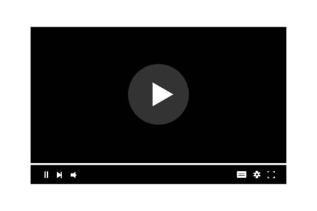 Template video frame. Video player for web and mobile apps. Video content mockup. Vectorのイラスト素材