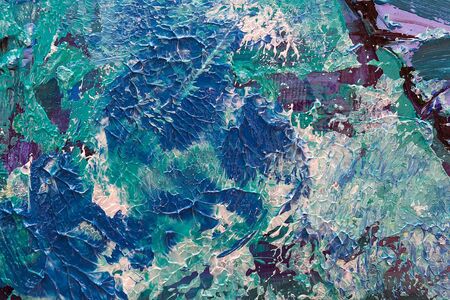 Abstract art background in monotype style. Oil painting on canvas.の写真素材