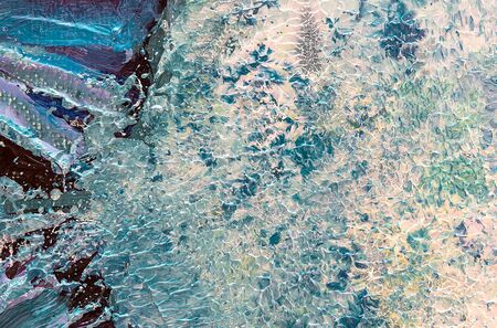 Abstract art background in monotype style. Fragment of oil painting on canvas, butterfly wing.の写真素材