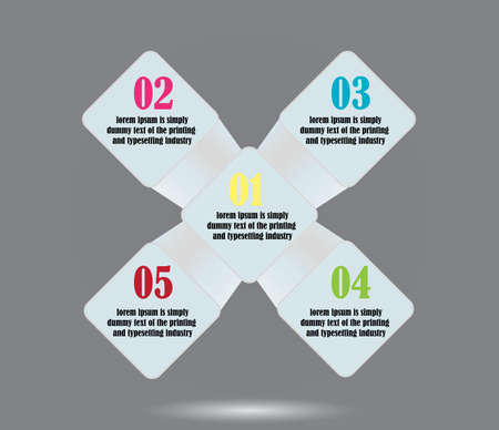 Vector abstract blue squares background business infographicのイラスト素材