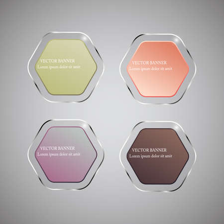 Vector infographic. banners set.Glassのイラスト素材