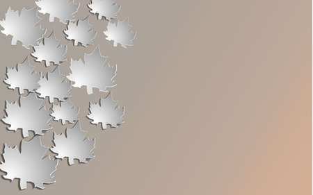Autumn background with paper cut maple, Vector illustration.のイラスト素材