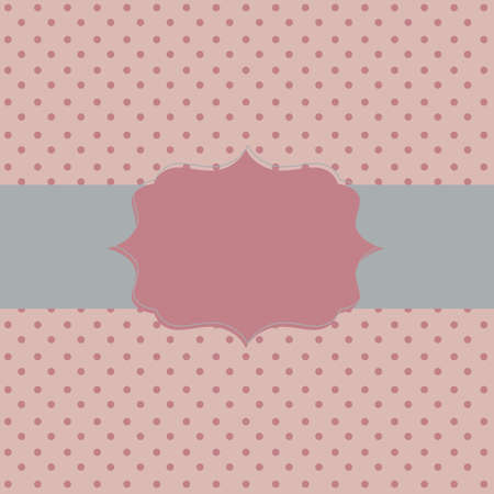 Frame on the paper background with polka dots. Vector illustration.のイラスト素材